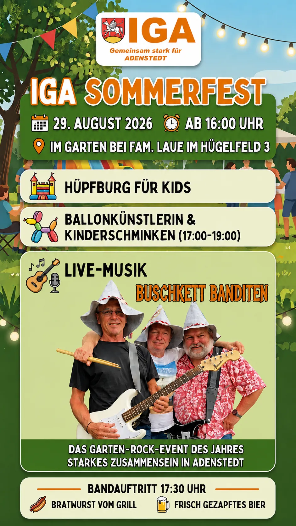 Plakat zum IGA-Sommerfest am 29. August 2026